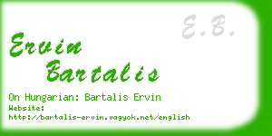 ervin bartalis business card